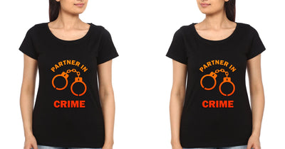 Partner in Crime BFF Half Sleeves T-Shirts-FunkyTees