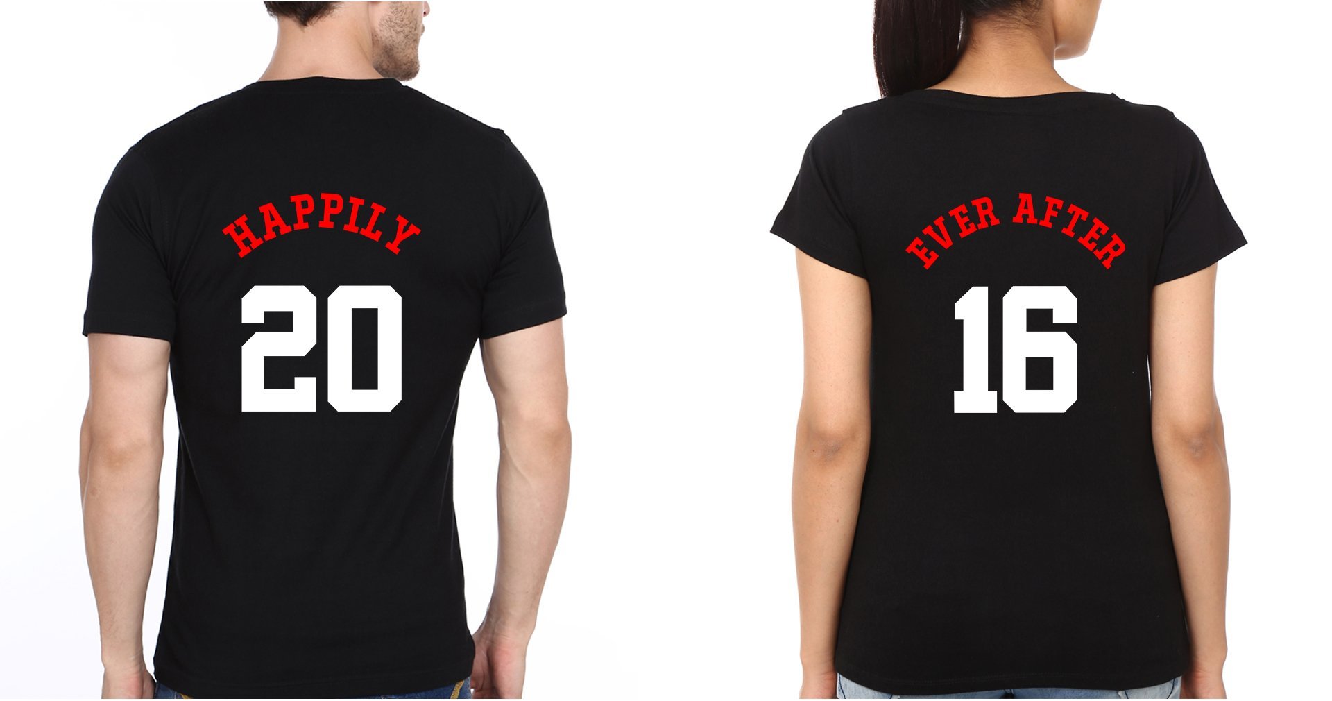 Happily16 Couple Half Sleeves T-Shirts -FunkyTees