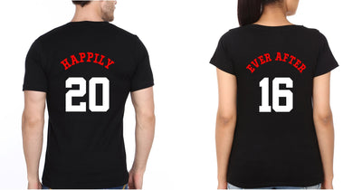 Happily16 Couple Half Sleeves T-Shirts -FunkyTees