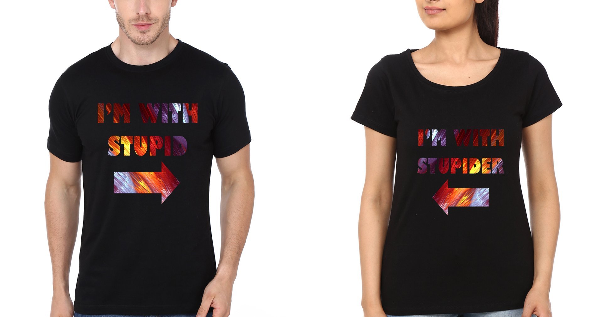 STUPID STUPIDER BFF Half Sleeves T-Shirts-FunkyTees