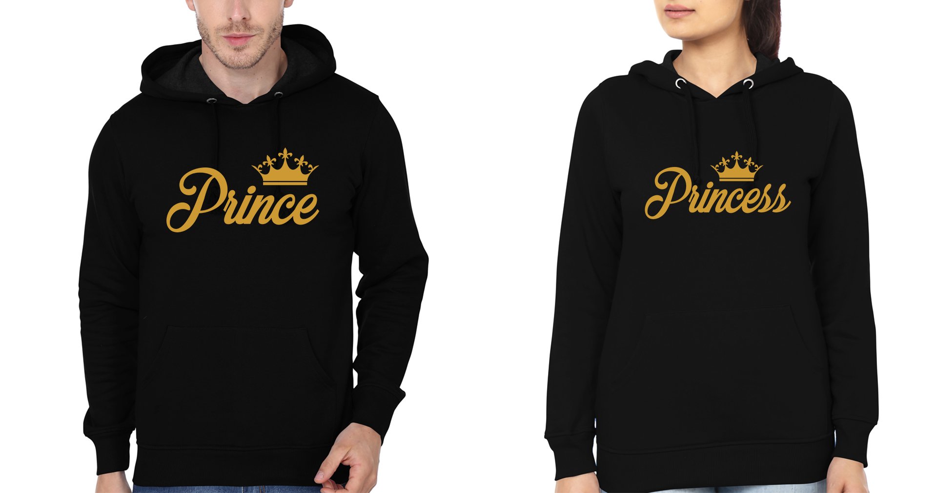 Prince & Princess Couple Hoodie-FunkyTees