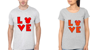 Mickey Couple Half Sleeves T-Shirts -FunkyTees
