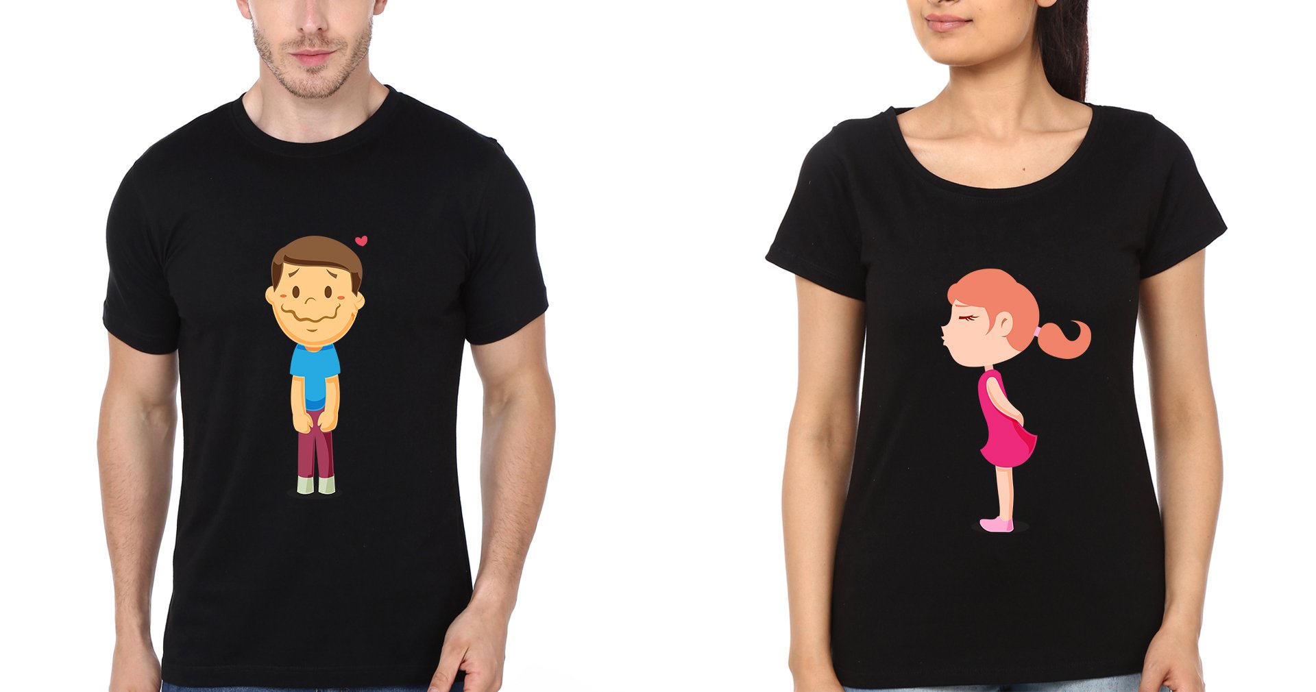 Dominate Couple Half Sleeves T-Shirts -FunkyTees