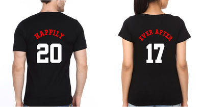 Happily17 Couple Half Sleeves T-Shirts -FunkyTees