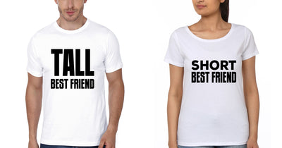 Tall Short BFF Half Sleeves T-Shirts-FunkyTees