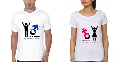 My Perfect Pair Couple Half Sleeves T-Shirts -FunkyTees