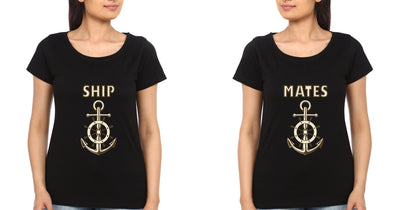 Ship Mates Anchor BFF Half Sleeves T-Shirts-FunkyTees