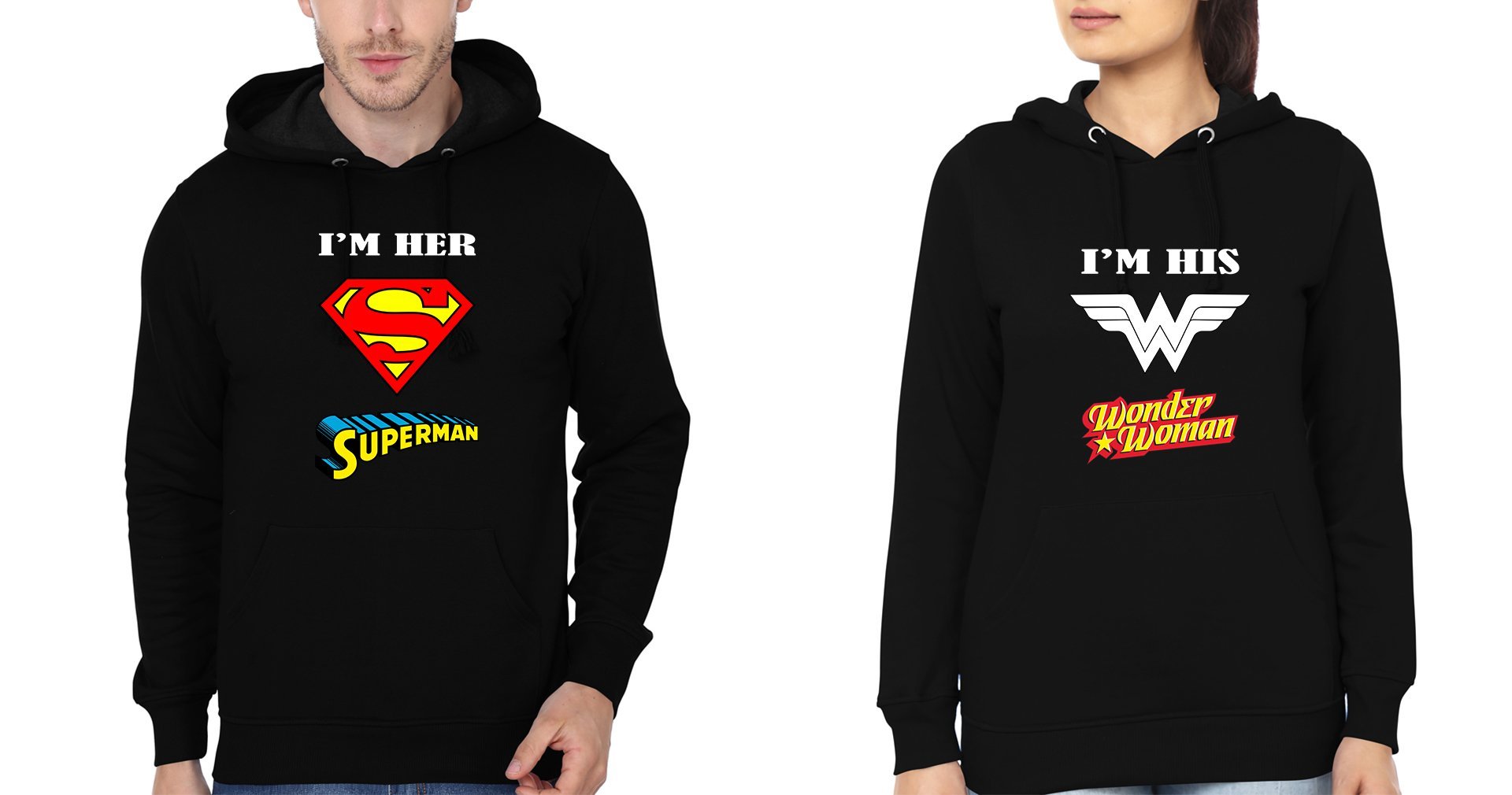 I'M Her Superman And I'M His Wonder Woman Couple Hoodie-FunkyTees
