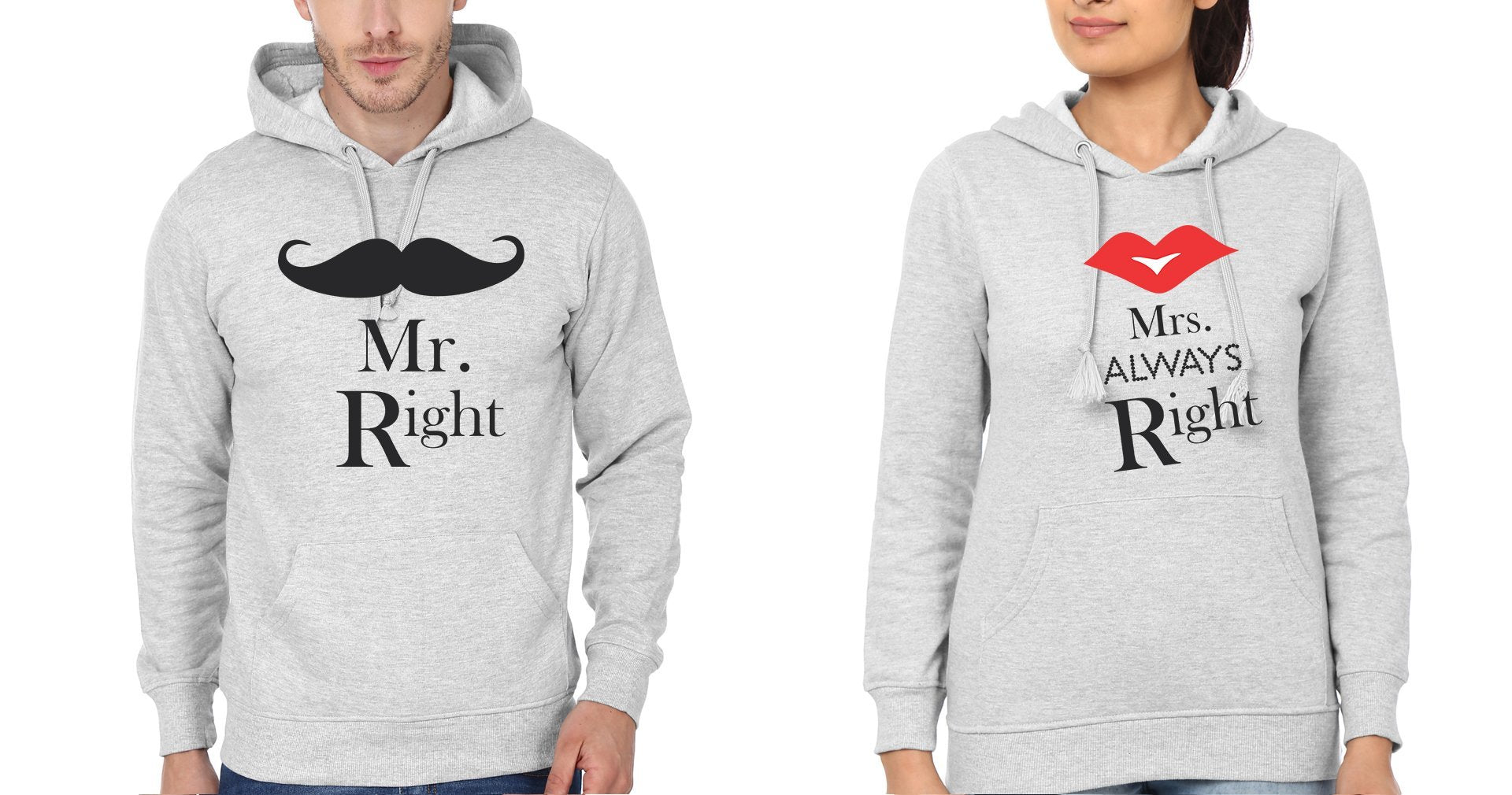 Mr.Right & Mrs. Always Right Couple Hoodie-FunkyTees