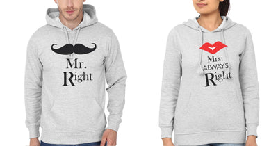 Mr.Right & Mrs. Always Right Couple Hoodie-FunkyTees