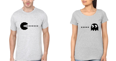 Pacman Couple Half Sleeves T-Shirts -FunkyTees