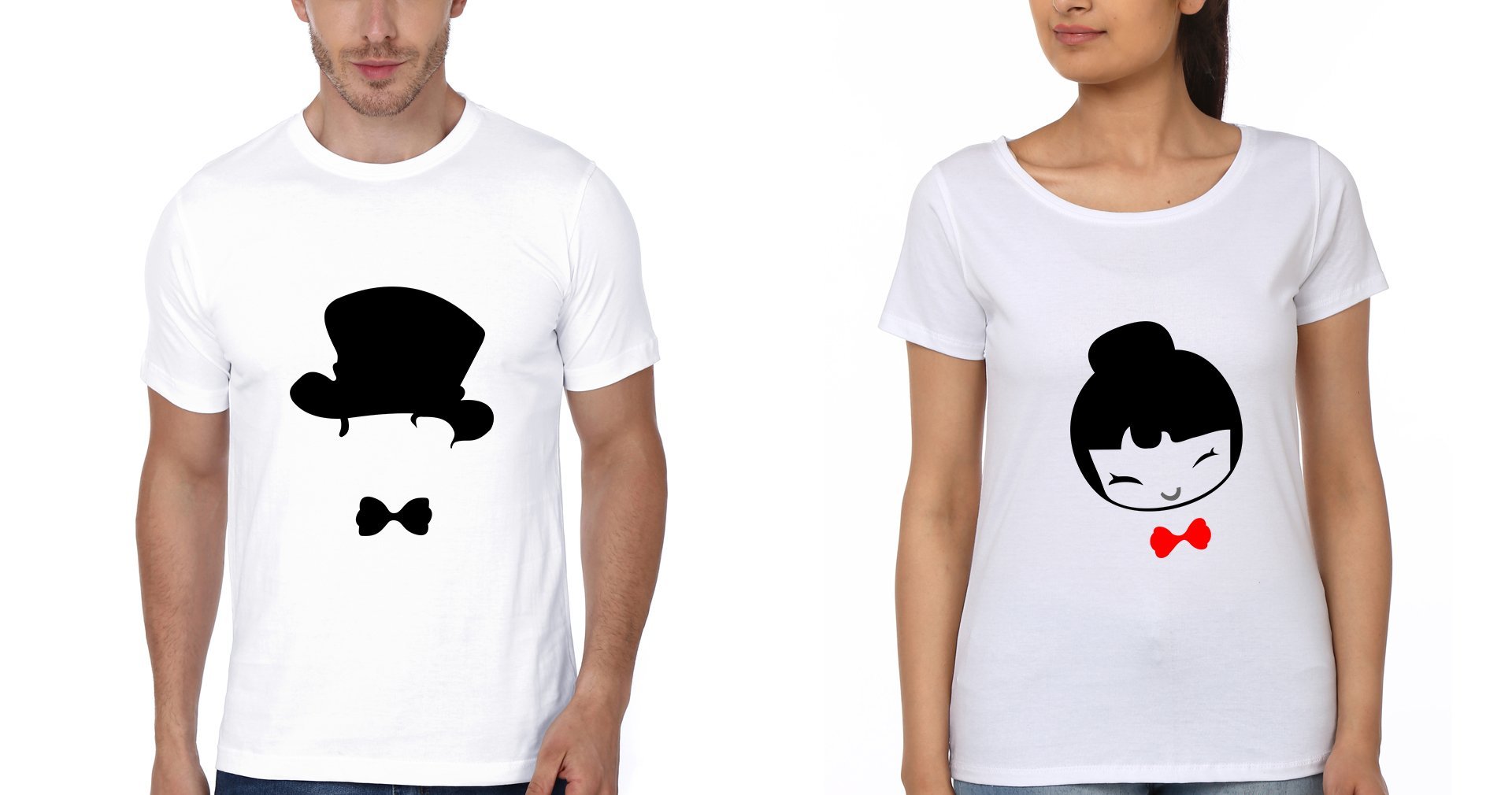 Couple Half Sleeves T-Shirts -FunkyTees