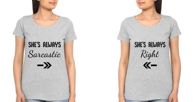 Right BFF Half Sleeves T-Shirts-FunkyTees