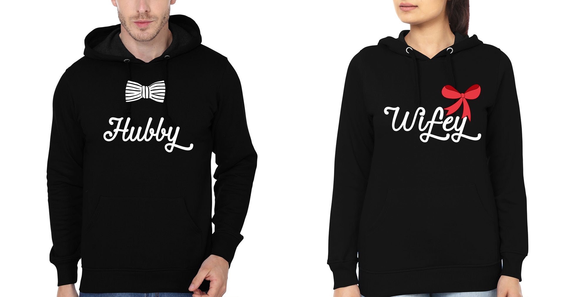 Hubby Wifey Couple Hoodie-FunkyTees