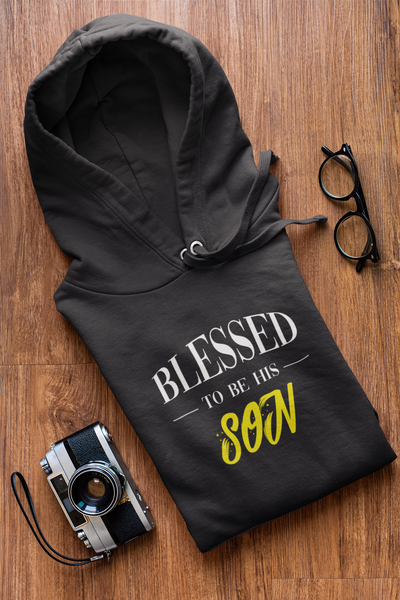 Blessed To Be His Son Father and Son Black Matching Hoodies- FunkyTeesClub