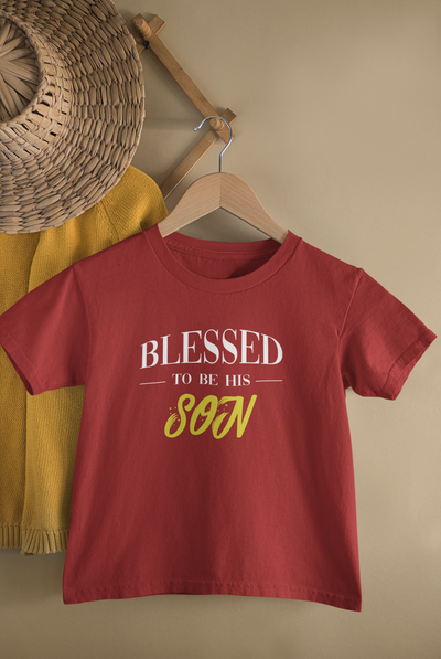 Blessed To Be His Son Father and Son Red Matching T-Shirt- FunkyTeesClub