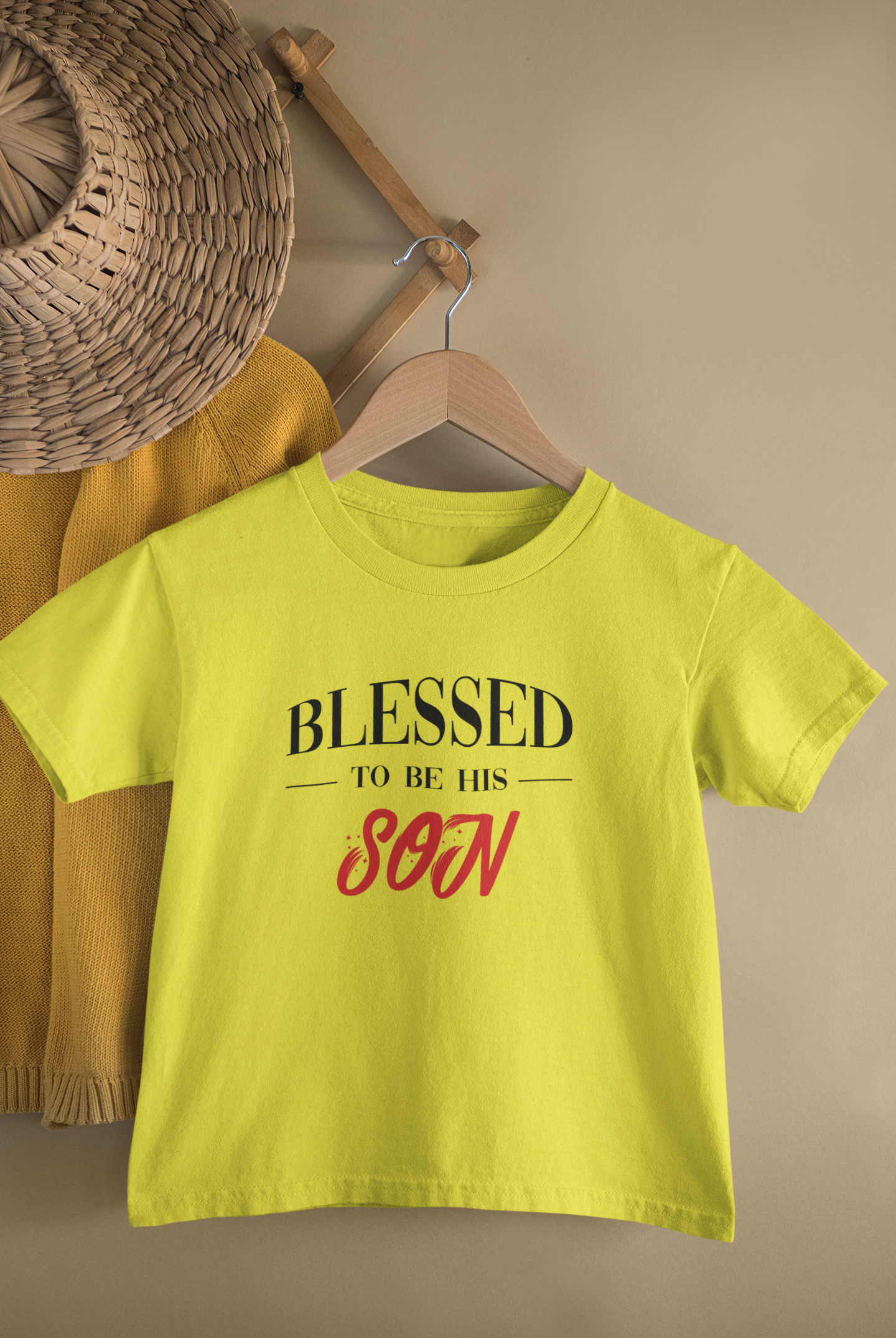 Blessed To Be His Son Father and Son Yellow Matching T-Shirt- FunkyTeesClub