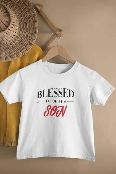 Blessed To Be His Son Father and Son White Matching T-Shirt- FunkyTeesClub
