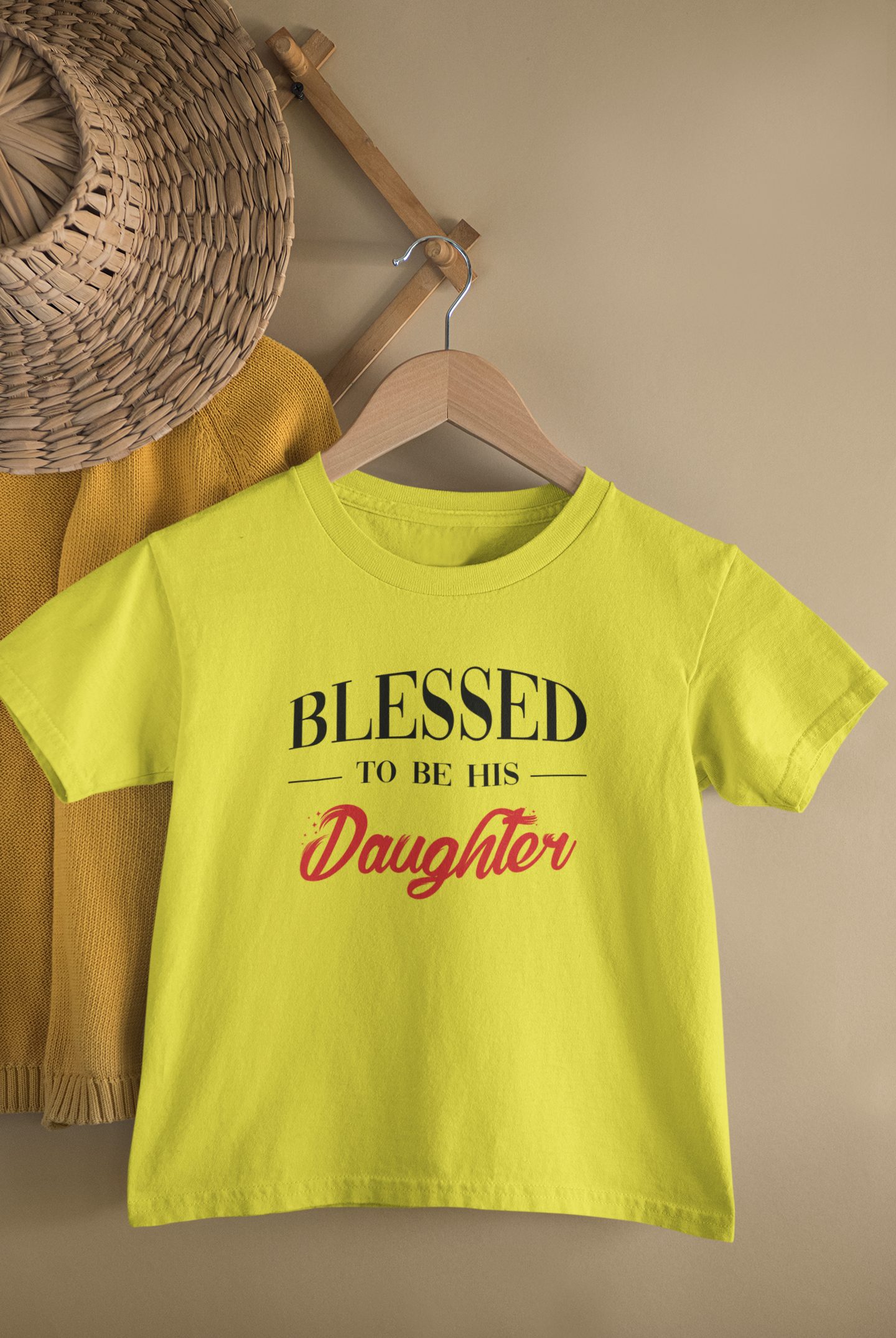 Blessed To Be Her Dad Father and Daughter Yellow Matching T-Shirt- FunkyTeesClub