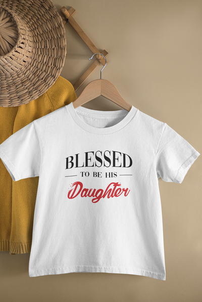 Blessed To Be Her Dad Father and Daughter White Matching T-Shirt- FunkyTeesClub