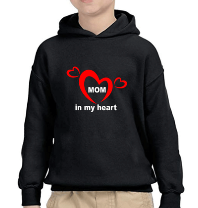Mom In My Heart Kid in My Heart Mother and Son Matching Hoodies- FunkyTeesClub