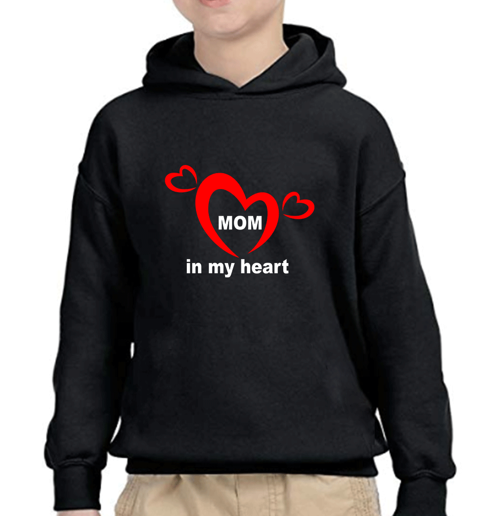 Mom In My Heart Kid in My Heart Mother and Son Matching Hoodies- FunkyTeesClub