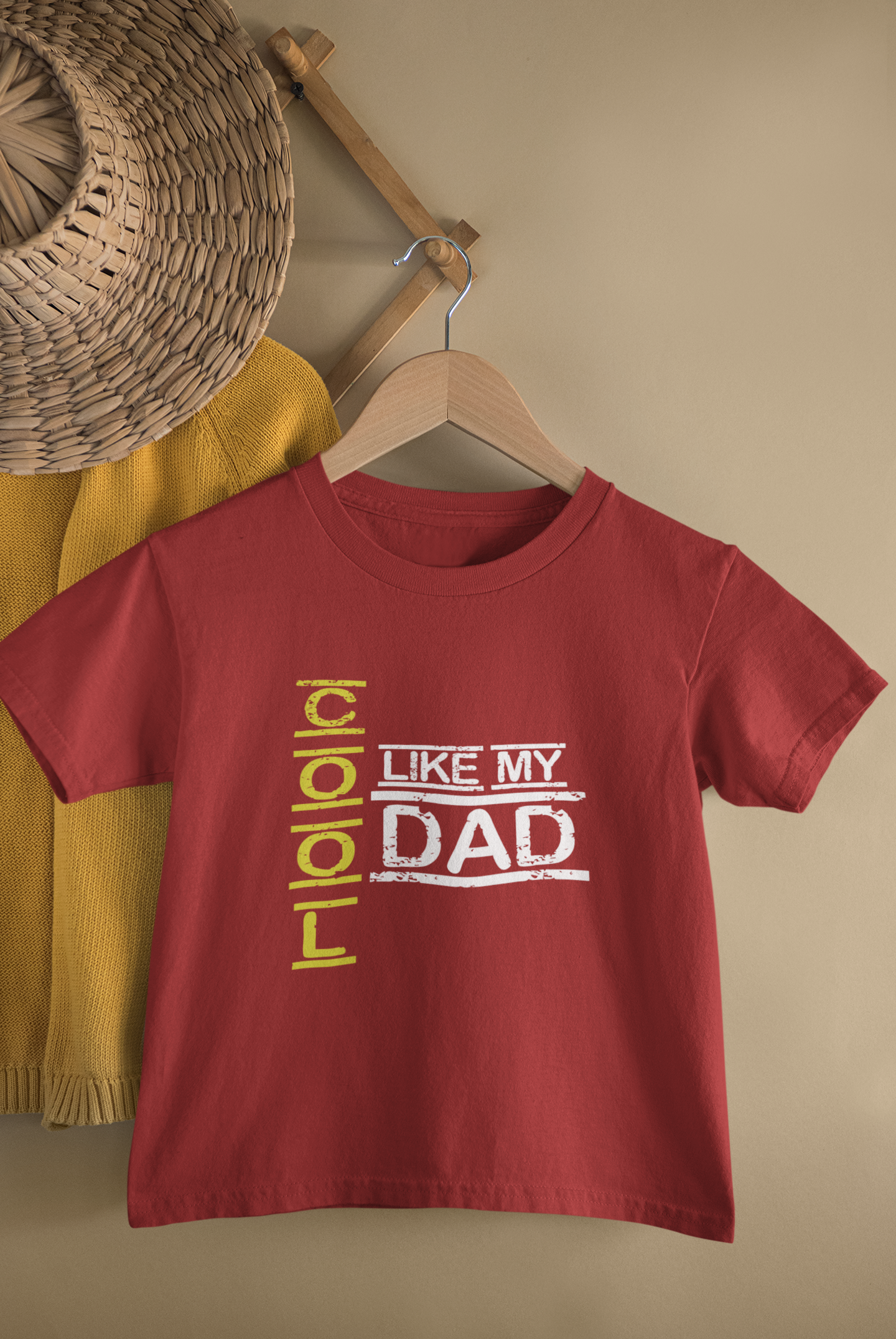 Cool Like My Dad Father and Daughter Red Matching T-Shirt- FunkyTeesClub