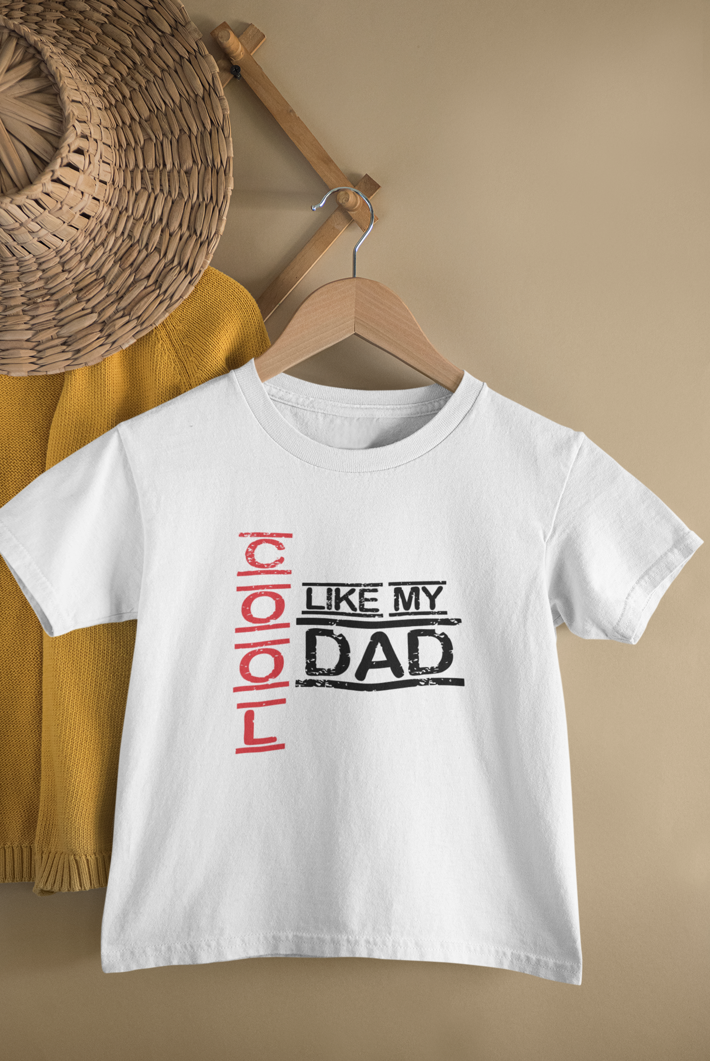 Cool Like My Dad Father and Daughter White Matching T-Shirt- FunkyTeesClub