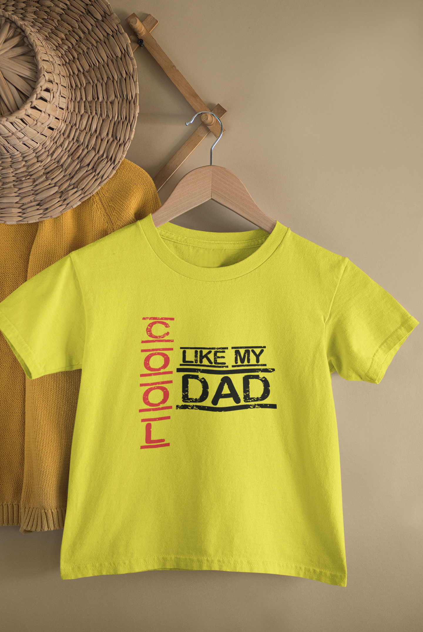 Cool Like My Dad Father and Daughter Yellow Matching T-Shirt- FunkyTeesClub