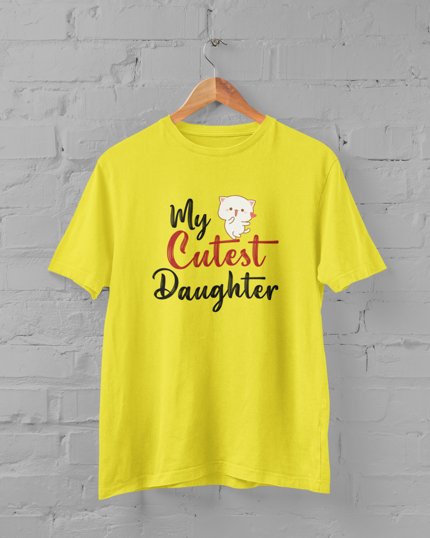 My Cutest Daughter Father and Daughter Yellow Matching T-Shirt- FunkyTeesClub