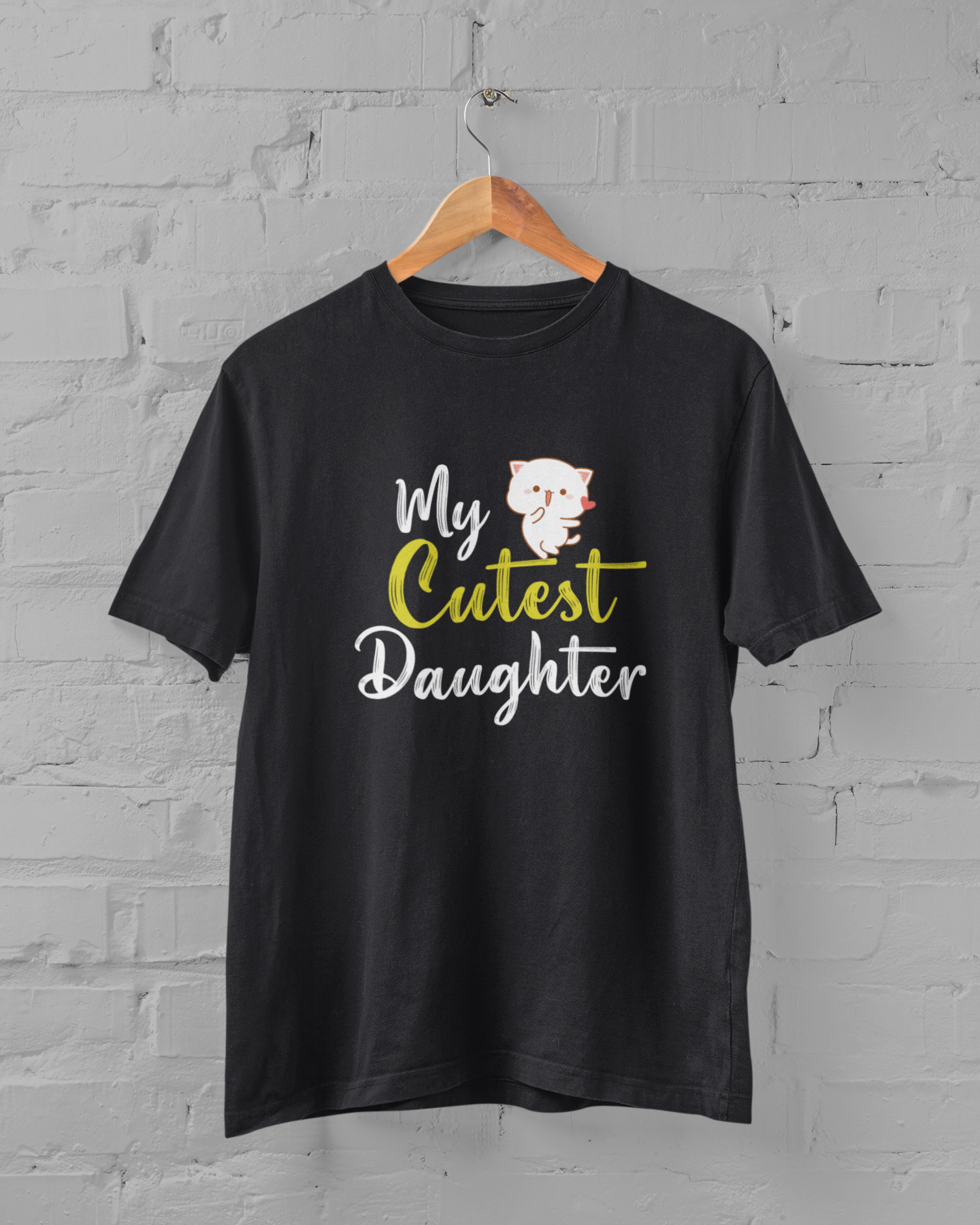 My Cutest Daughter Father and Daughter Black Matching T-Shirt- FunkyTeesClub