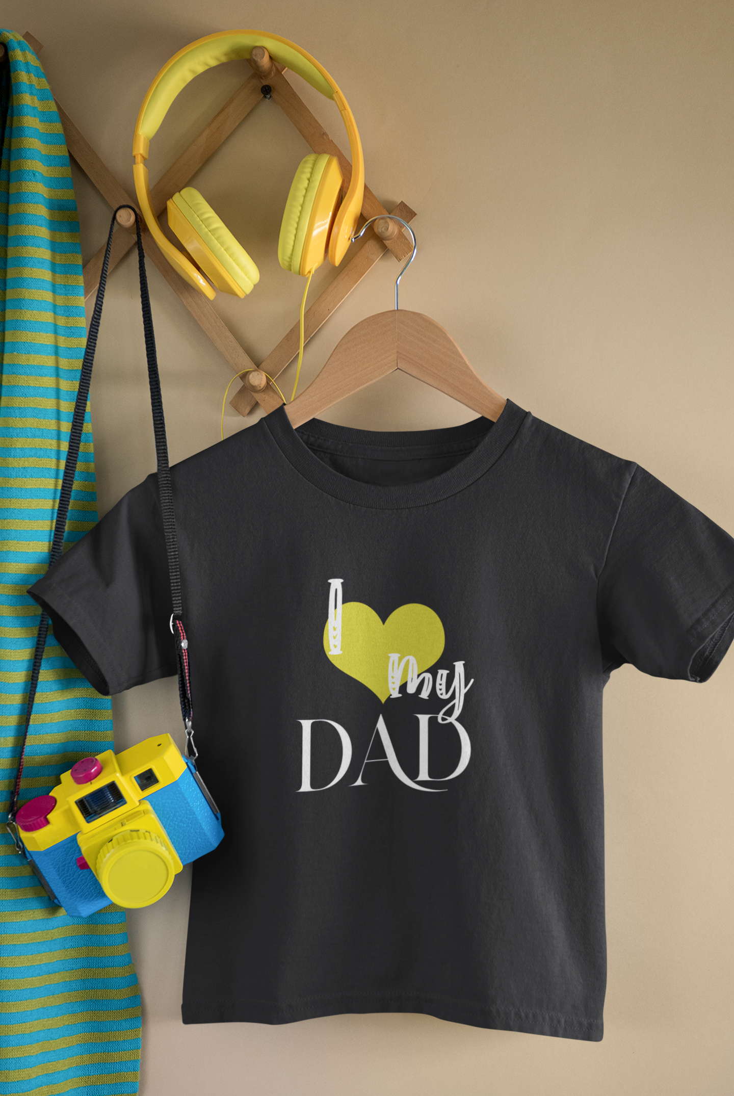 I Love My Dad Father and Daughter Black Matching T-Shirt- FunkyTeesClub
