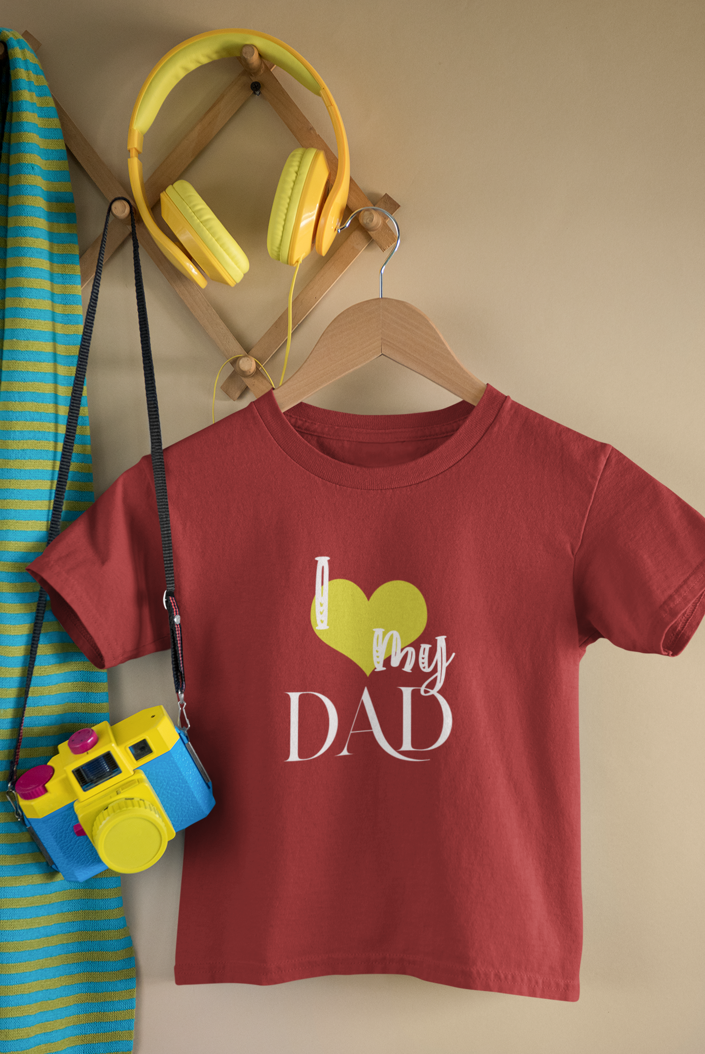 I Love My Dad Father and Daughter Red Matching T-Shirt- FunkyTeesClub