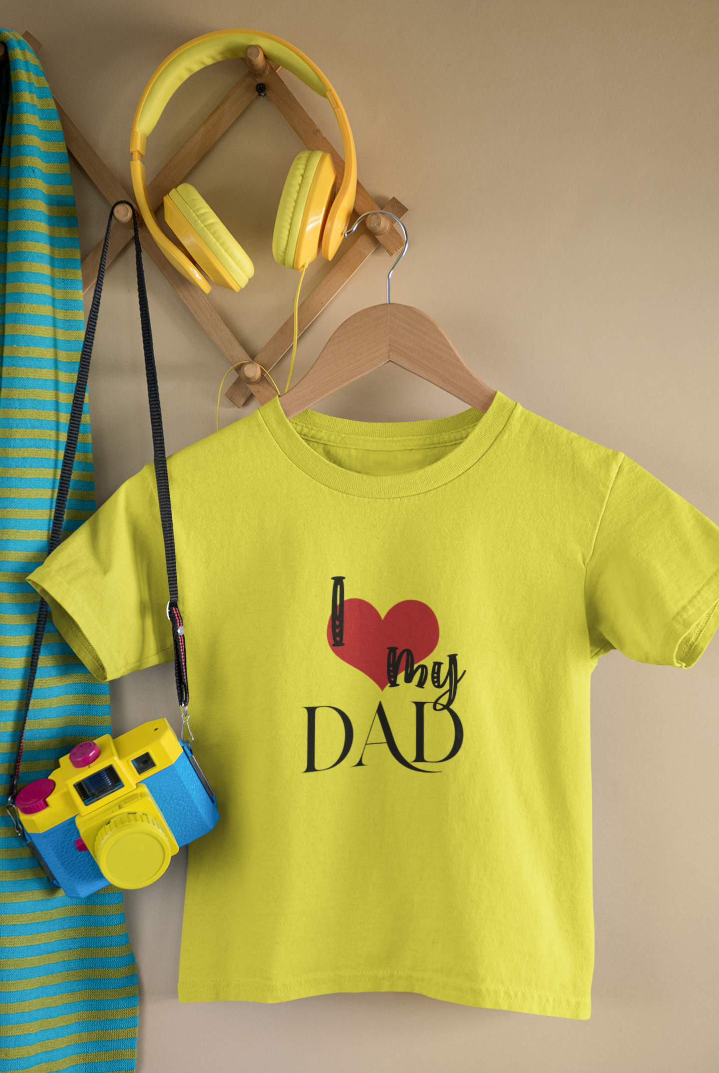 I Love My Dad Father and Daughter Yellow Matching T-Shirt- FunkyTeesClub