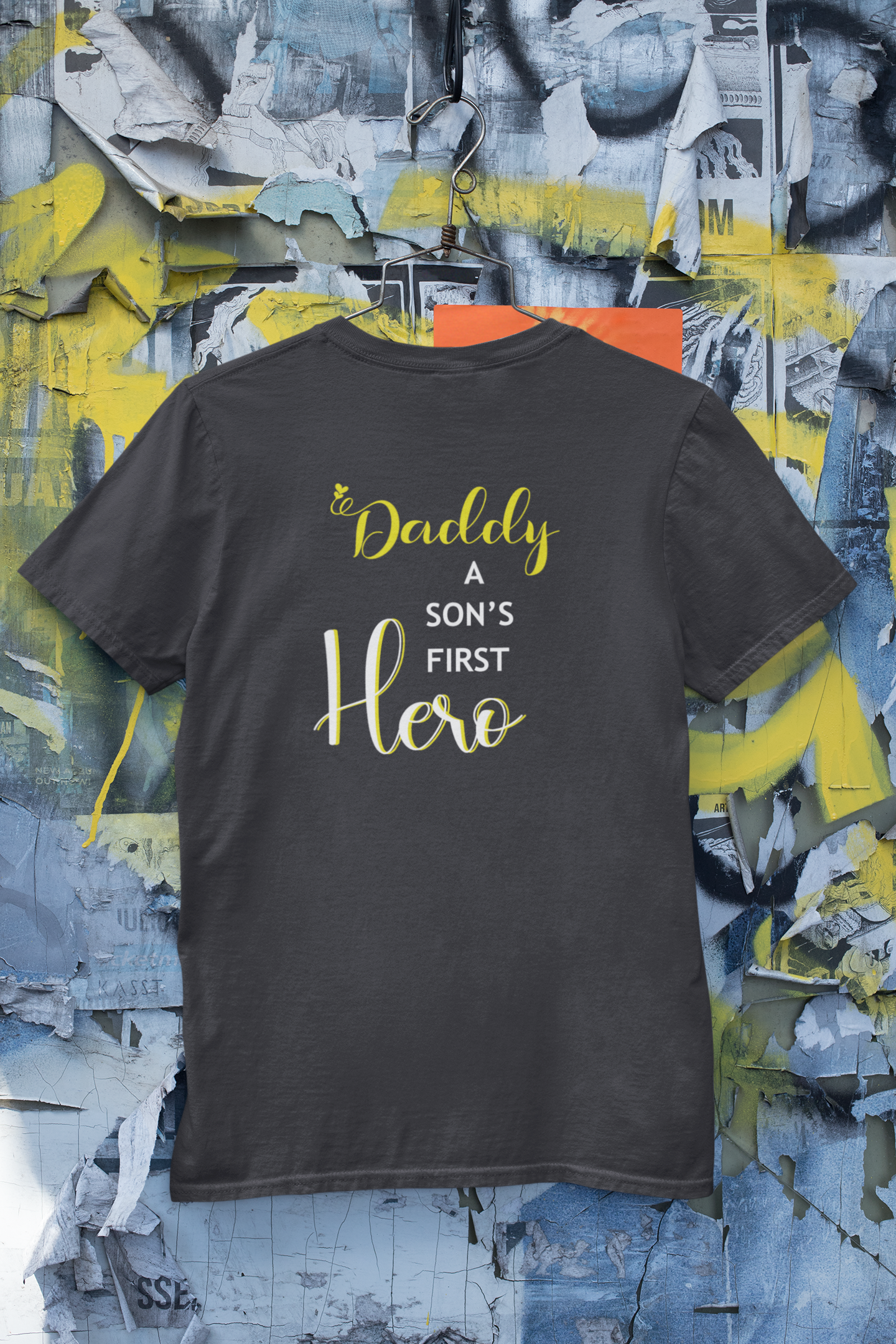 Daddy A Sons First Hero Father and Son Black Matching T-Shirt- FunkyTeesClub