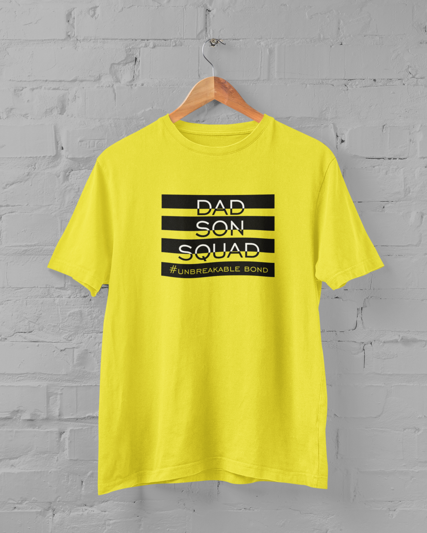 Dad Son Squad Father and Son Yellow Matching T-Shirt- FunkyTeesClub