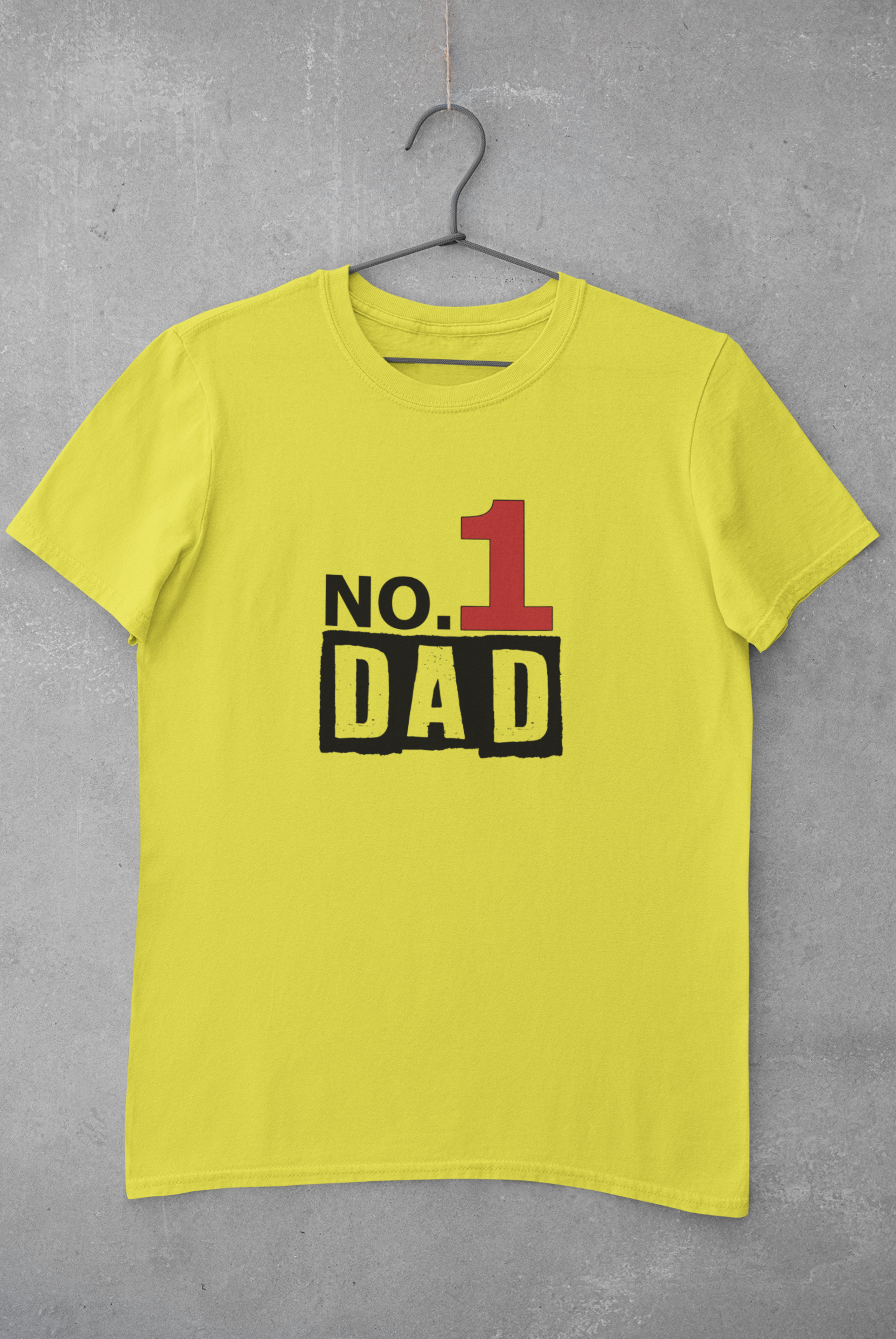 No 1 Dad Father and Son Yellow Matching T-Shirt- FunkyTeesClub