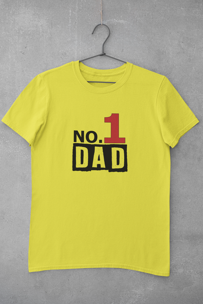 No 1 Dad Father and Son Yellow Matching T-Shirt- FunkyTeesClub