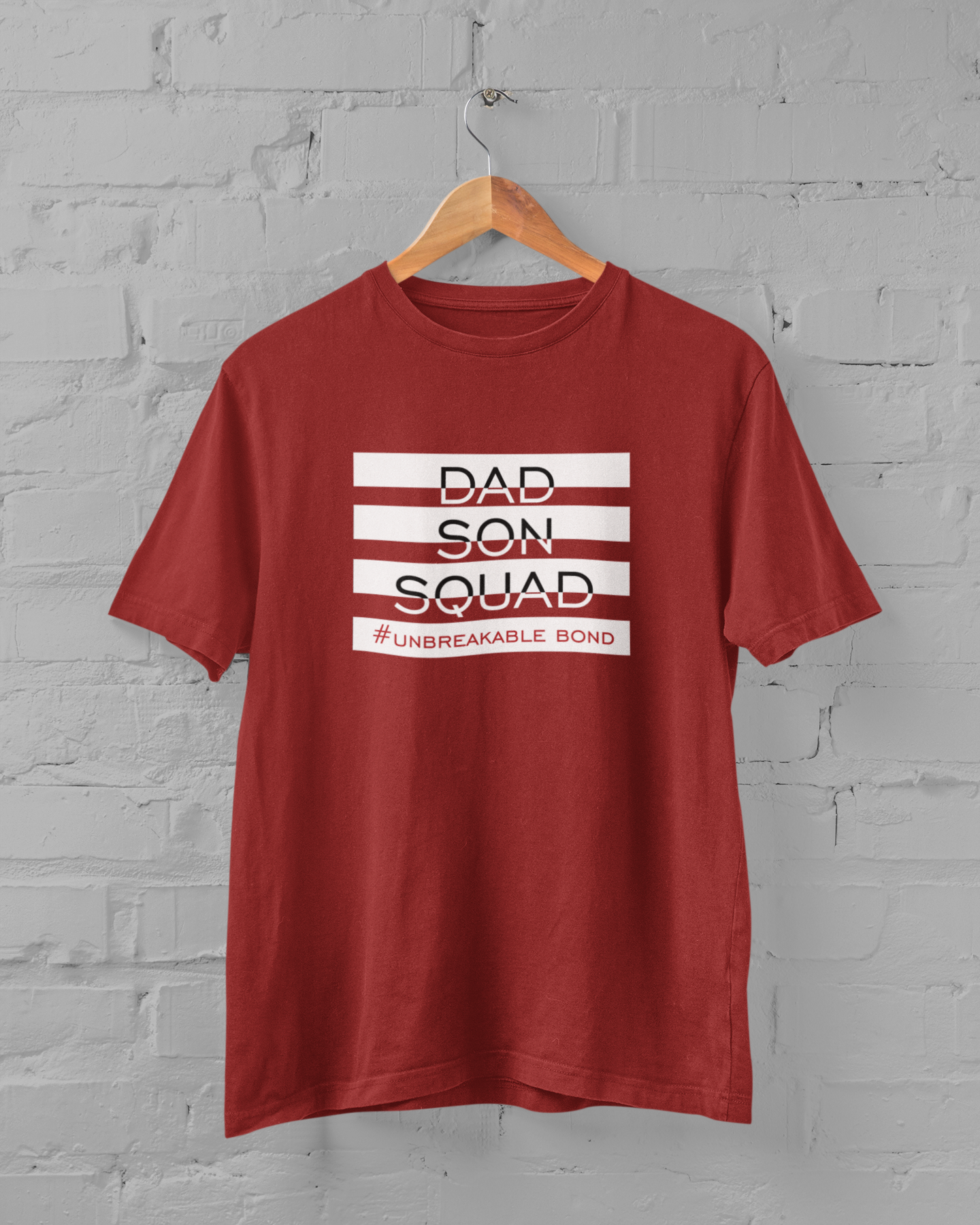 Dad Son Squad Father and Son Red Matching T-Shirt- FunkyTeesClub