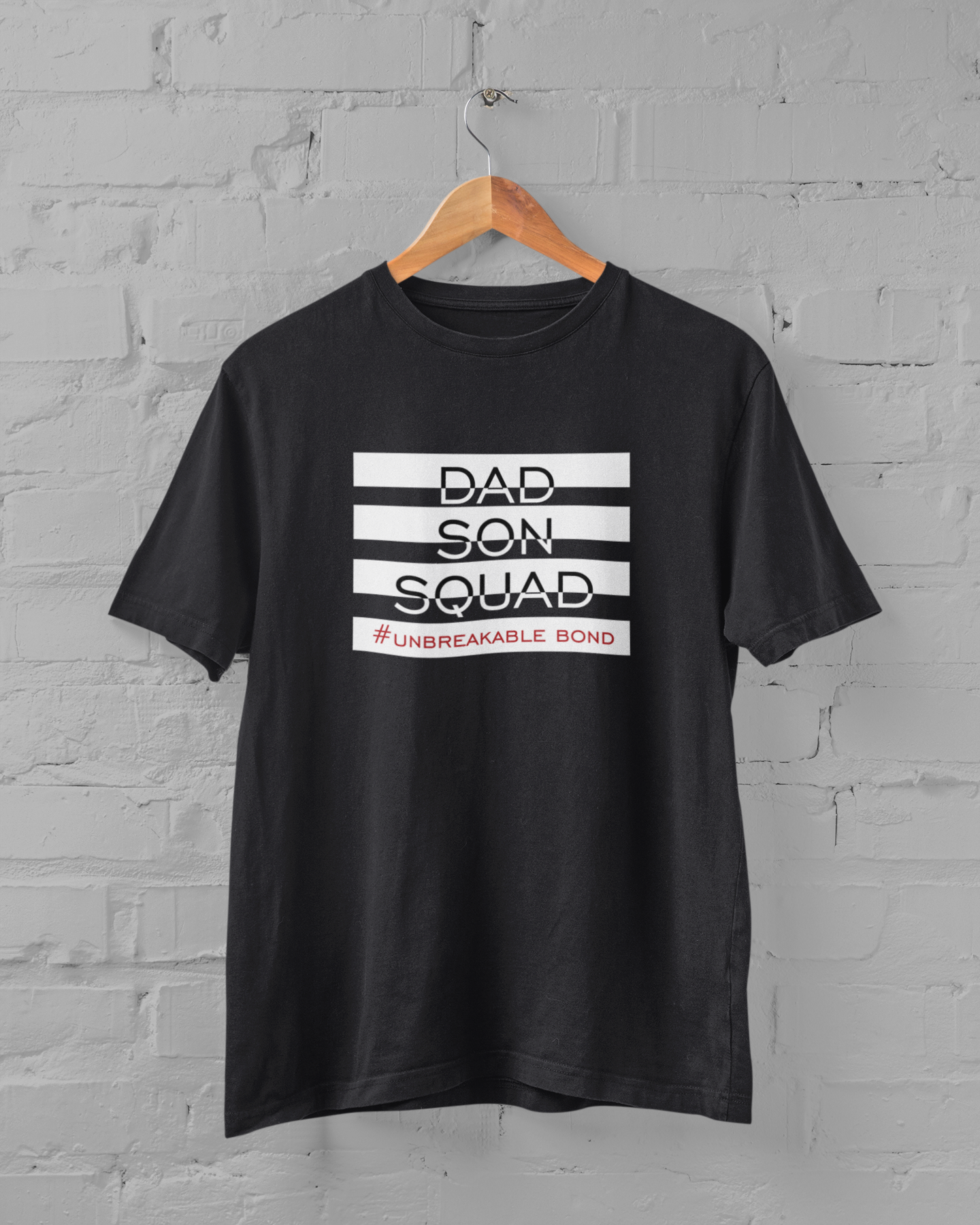 Dad Son Squad Father and Son Black Matching T-Shirt- FunkyTeesClub