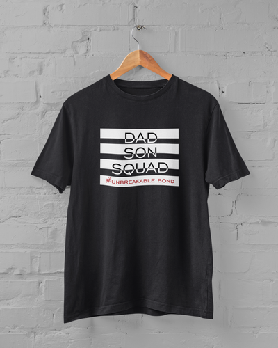Dad Son Squad Father and Son Black Matching T-Shirt- FunkyTeesClub