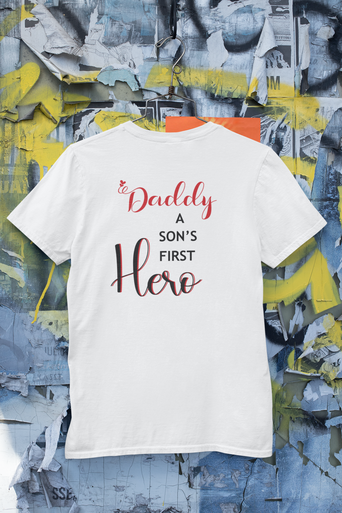 Daddy A Sons First Hero Father and Son White Matching T-Shirt- FunkyTeesClub