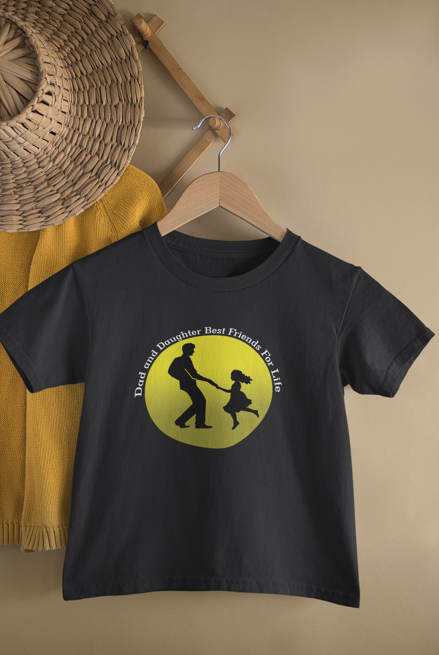 Dad And Daughter Best Friends Father and Daughter Black Matching T-Shirt- FunkyTeesClub