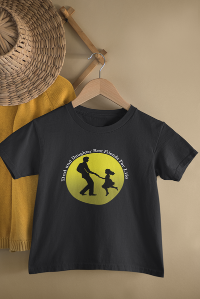 Dad And Daughter Best Friends Father and Daughter Black Matching T-Shirt- FunkyTeesClub