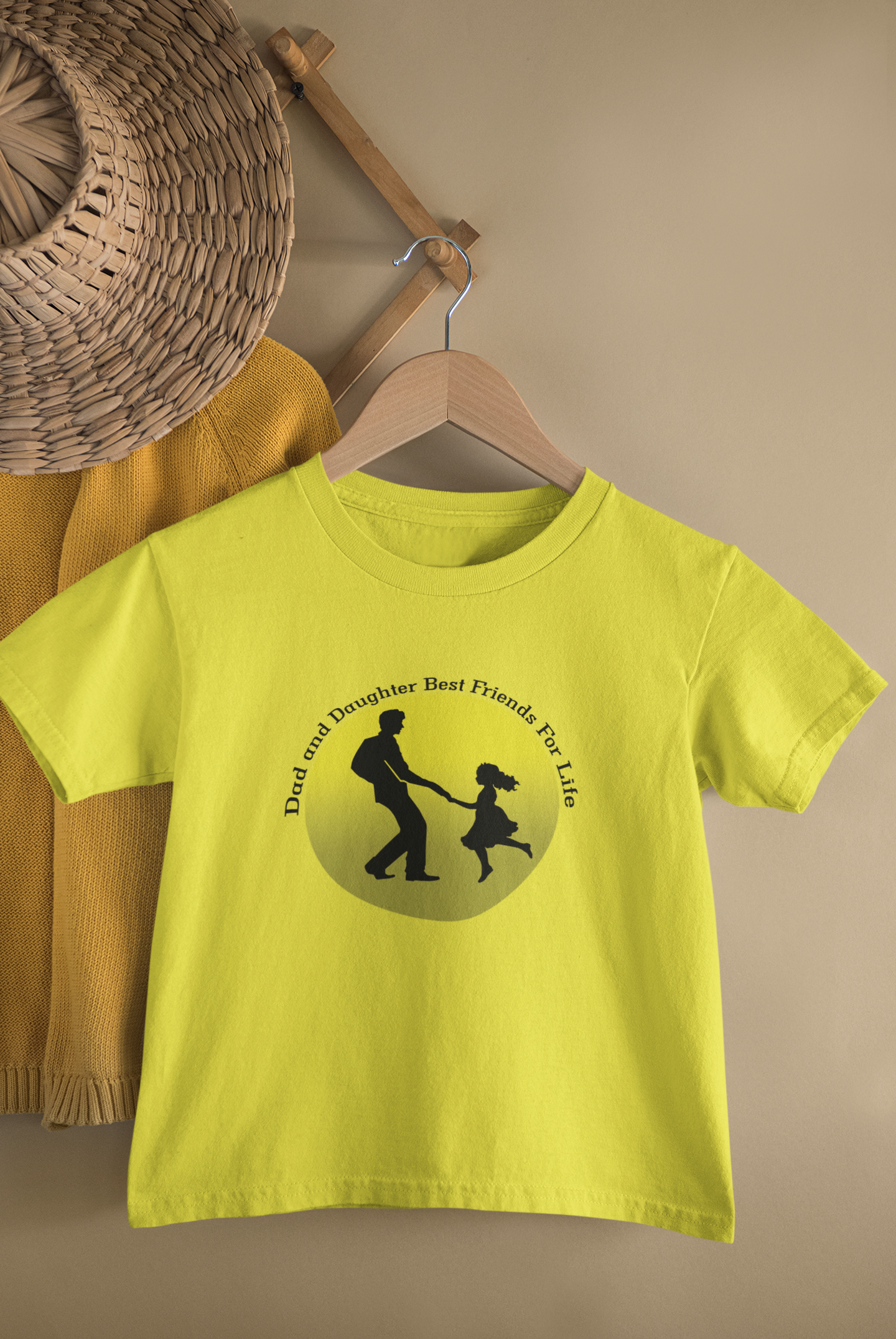Dad And Daughter Best Friends Father and Daughter Yellow Matching T-Shirt- FunkyTeesClub