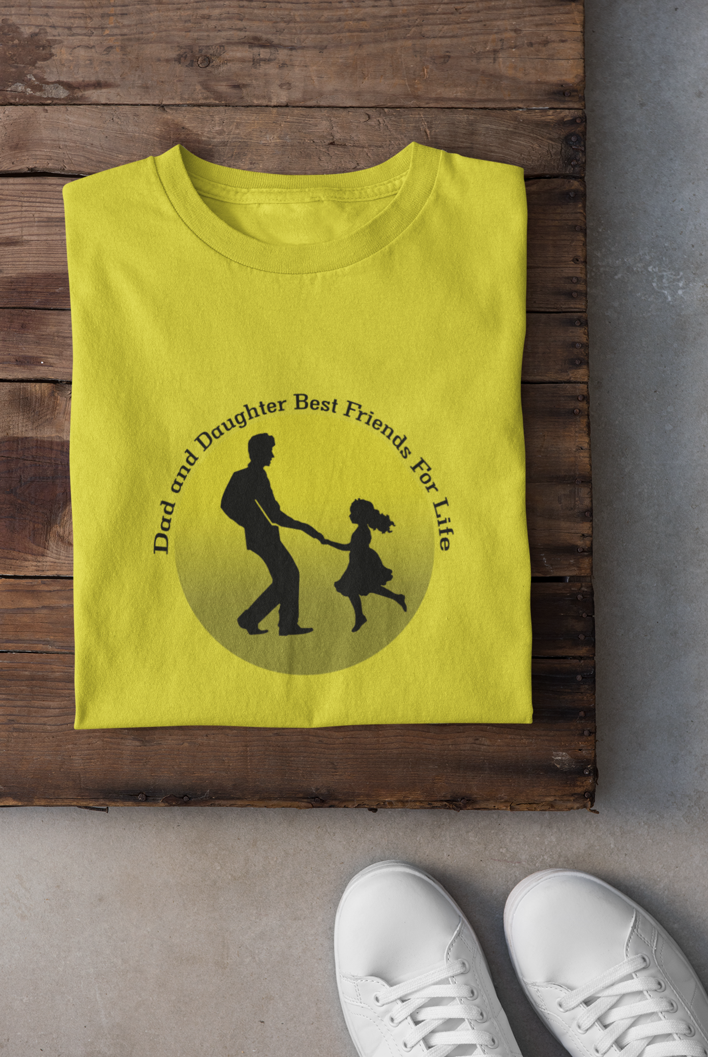 Dad And Daughter Best Friends Father and Daughter Yellow Matching T-Shirt- FunkyTeesClub