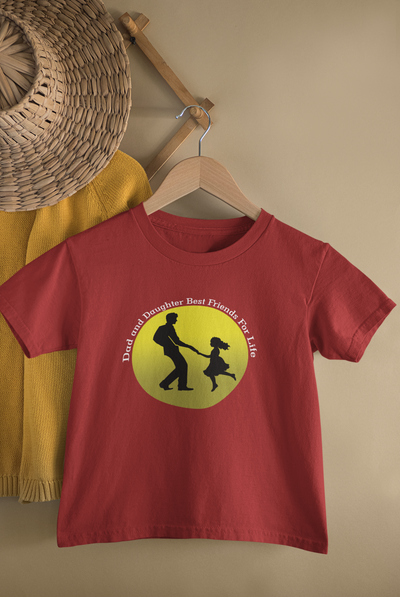 Dad And Daughter Best Friends Father and Daughter Red Matching T-Shirt- FunkyTeesClub