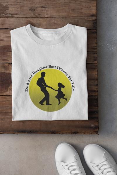 Dad And Daughter Best Friends Father and Daughter White Matching T-Shirt- FunkyTeesClub