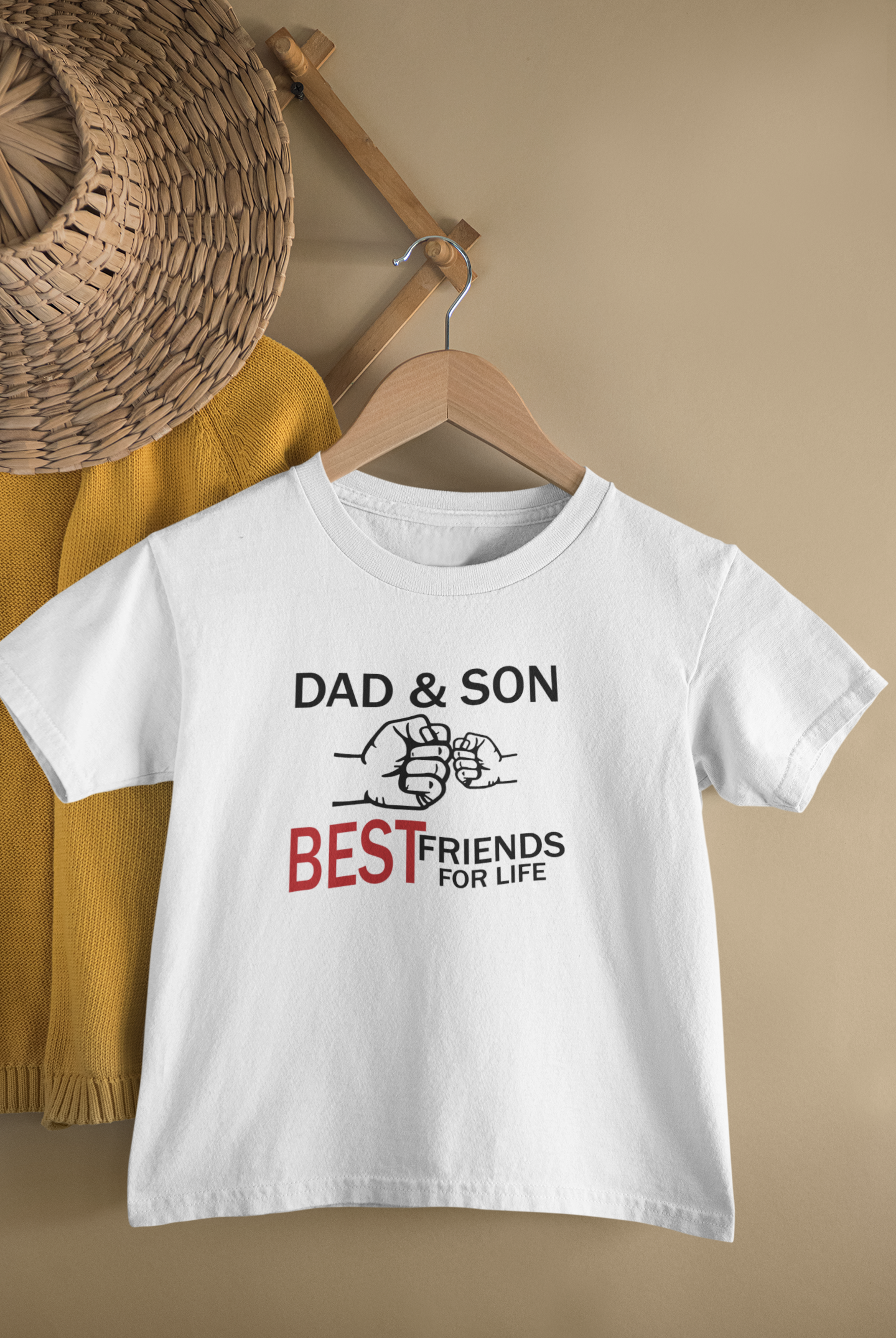 Dad And Son Best Friends For Life Father and Son White Matching T-Shirt- FunkyTeesClub