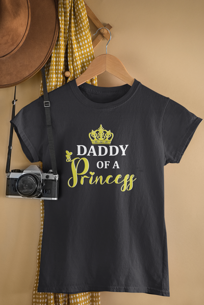 Daddy Of A Princess Father and Daughter Black Matching T-Shirt- FunkyTeesClub